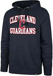 47 Cleveland Guardians Mens Navy Blue Velocity Headline Long Sleeve Hoodie