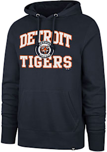 47 Detroit Tigers Mens Navy Blue Coop Velocity Headline Long Sleeve Hoodie