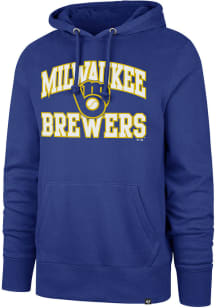 47 Milwaukee Brewers Mens Blue Coop Velocity Headline Long Sleeve Hoodie