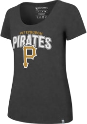 47 Pittsburgh Pirates Womens Black High Point SS Athleisure Tee