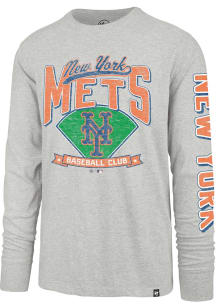 47 New York Mets Grey Fair Ball Franklin Long Sleeve Fashion T Shirt