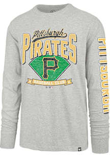 47 Pittsburgh Pirates Grey Fair Ball Franklin Long Sleeve Fashion T Shirt