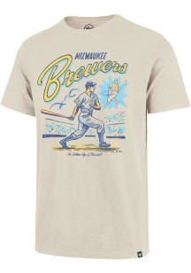 47 Milwaukee Brewers Tan Golden Age Scrum Short Sleeve Fashion T Shirt