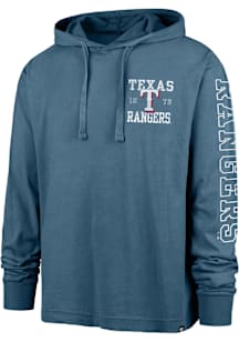 47 Texas Rangers Mens Blue Breakwater Mountauk Long Sleeve Lightweight Hoodie