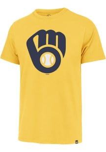 47 Milwaukee Brewers Gold Imprint Franklin Primary Logo Short Sleeve Fashion T Shirt