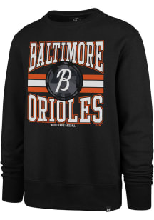 47 Baltimore Orioles Mens Black Letters Headline Long Sleeve Crew Sweatshirt
