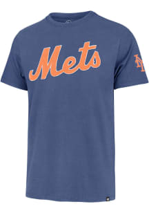 47 New York Mets Blue Franklin Fieldhouse Wordmark Short Sleeve Fashion T Shirt