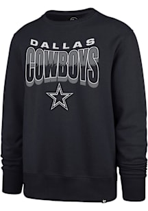 47 Dallas Cowboys Mens Navy Blue Brush by Headline Long Sleeve Crew Sweatshirt