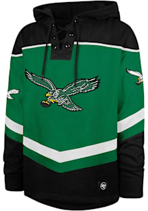 47 Philadelphia Eagles Mens Kelly Green Retro Tri Satin Lacer Fashion Hood