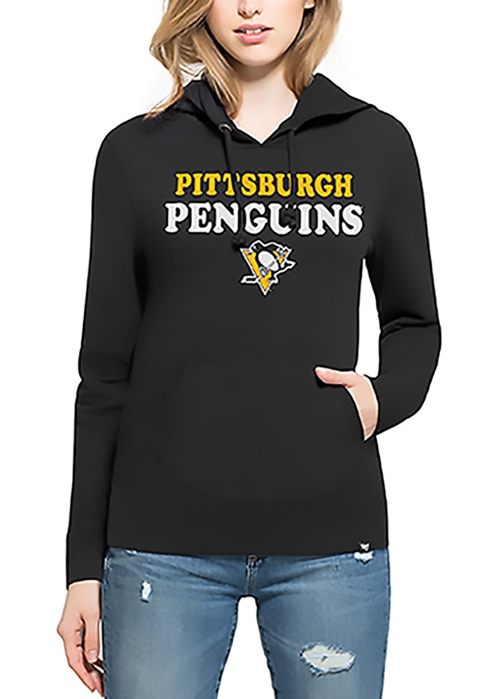 47 Pittsburgh Penguins Womens Black Headline Hooded Sweatshirt