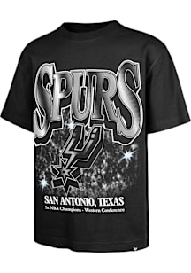 47 San Antonio Spurs Black Flashbulb Foundation Short Sleeve Fashion T Shirt