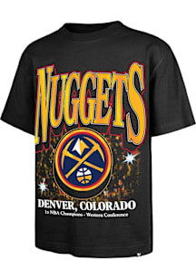 47 Denver Nuggets Black Flashbulb Foundation Short Sleeve Fashion T Shirt