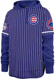 47 Chicago Cubs Mens Blue Pinstripe Double Header Shortstop Fashion Hood