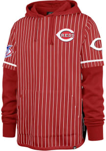 47 Cincinnati Reds Mens Red Pinstripe Double Header Shortstop Fashion Hood