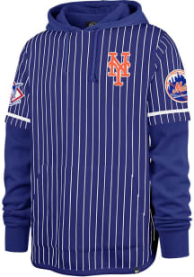 47 New York Mets Mens Blue Pinstripe Double Header Shortstop Fashion Hood