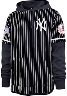 47 New York Yankees Mens Navy Blue Pinstripe Double Header Shortstop Fashion Hood