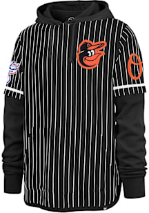 47 Baltimore Orioles Mens Black Pinstripe Double Header Shortstop Fashion Hood
