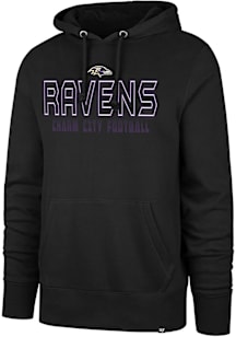 47 Baltimore Ravens Mens Black Byline Headline Long Sleeve Hoodie