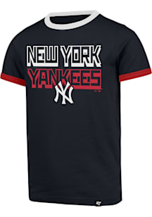 47 New York Yankees Youth Navy Blue Jump Up Short Sleeve Fashion T-Shirt