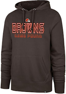 47 Cleveland Browns Mens Brown Byline Headline Long Sleeve Hoodie