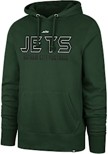 47 New York Jets Mens Green Byline Headline Long Sleeve Hoodie