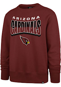 47 Arizona Cardinals Mens Red Brush by Headline Long Sleeve Crew Sweatshirt