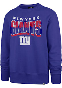 47 New York Giants Mens Blue Brush by Headline Long Sleeve Crew Sweatshirt