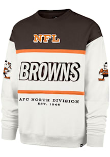 47 Cleveland Browns Mens Brown Breeze by Maxima Retro Long Sleeve Fashion Sweatshirt
