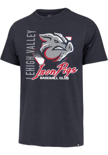 47 Lehigh Valley Ironpigs Navy Blue Side Arm Franklin Short Sleeve Fashion T Shirt