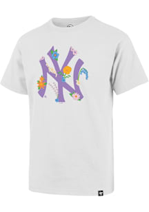 47 New York Yankees Girls White Spring Up Short Sleeve Tee