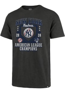 47 New York Yankees Charcoal 2024 ALCS Champions Home Plate Short Sleeve Fashion T Shirt