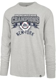 47 New York Yankees Grey 2024 ALCS Champions Banner Long Sleeve Fashion T Shirt