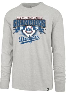 47 Los Angeles Dodgers Grey 2024 NLCS Champions Banner Long Sleeve Fashion T Shirt