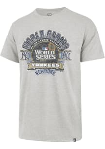 47 New York Yankees Grey 2024 World Series Participant Double Logo Circle Short Sleeve Fashion T S..