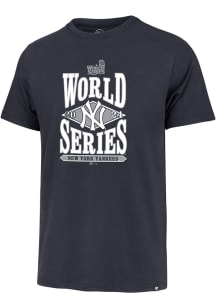 47 New York Yankees Navy Blue 2024 World Series Participant Diamond Stack Short Sleeve Fashion T S..