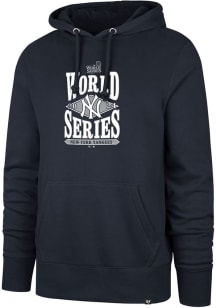 47 New York Yankees Mens Navy Blue 2024 World Series Participant Diamond Stack Headline Long Sleev..