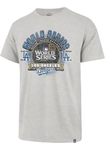 47 Los Angeles Dodgers Grey 2024 World Series Participant Double Logo Circle Short Sleeve Fashion..