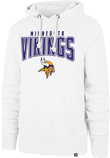 47 Minnesota Vikings Mens White Team Elements Arch Headline Long Sleeve Hoodie