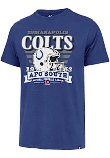 47 Indianapolis Colts Blue Stripe Splash Franklin Short Sleeve Fashion T Shirt