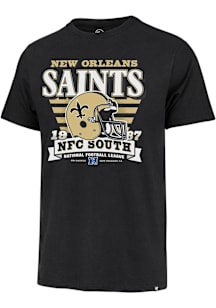 47 New Orleans Saints Black Stripe Splash Franklin Short Sleeve Fashion T Shirt
