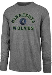 47 Minnesota Timberwolves Grey Varsity Arch Super Rival Long Sleeve T Shirt
