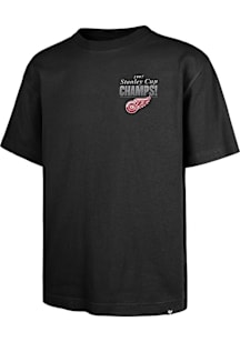 47 Detroit Red Wings Black Front Page Foundation Short Sleeve Fashion T Shirt