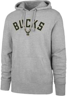 47 Milwaukee Bucks Mens Grey Pregame Headline Long Sleeve Hoodie