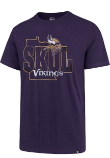 47 Minnesota Vikings Purple State Outline Super Rival Short Sleeve T Shirt
