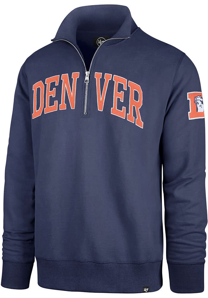 47 Denver Broncos Mens ROYAL Retro City Name Striker Pullover