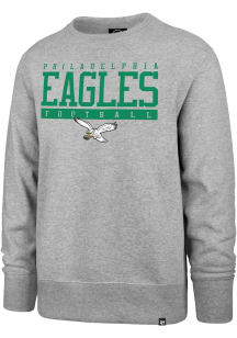 47 Philadelphia Eagles Mens Grey Sideline Block Headline Long Sleeve Crew Sweatshirt