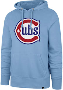 47 Chicago Cubs Mens Light Blue Imprint Headline Long Sleeve Hoodie