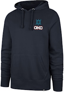 47 Oklahoma City Thunder Mens Navy Blue City Edition Jab Step Headline Long Sleeve Hoodie