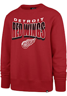 47 Detroit Red Wings Mens Red Brush by Headline Long Sleeve Crew Sweatshirt