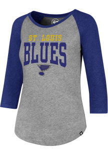 47 St Louis Blues Womens Grey Club Raglan Long Sleeve Crew T-Shirt